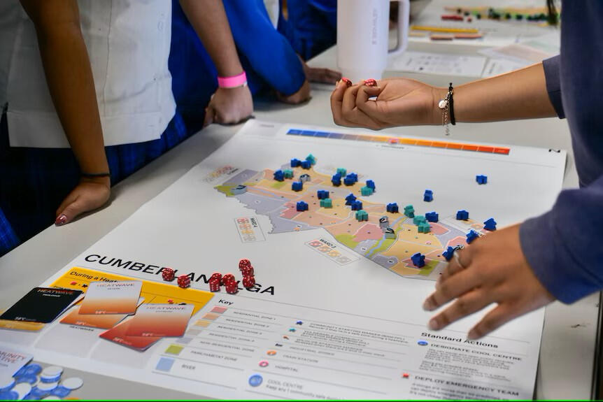 Powerhouse board game that simulates decision-making in local government planning for heatwaves.